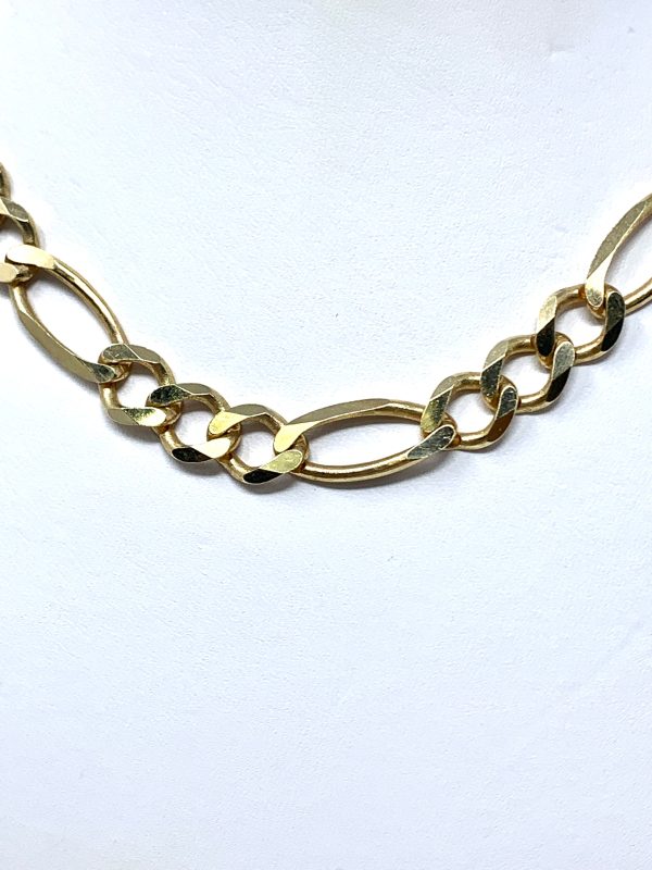 10K 12mm Semi-Solid Figaro Chain For Cheap