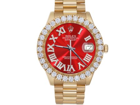 [Customizable] Pre-Owned Rolex Day-Date Presidential 36mm Diamond Bezel 4 Carat Hot on Sale