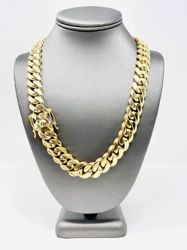 14K 13mm Solid Miami Cuban Chain For Discount