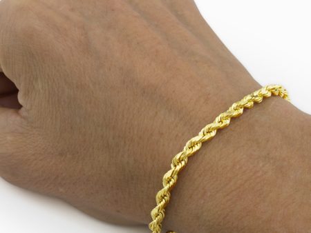 14K 6mm Solid Rope Bracelet Online