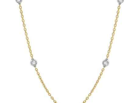 1 1 2 Ctw Round Cut Diamond Fashion Necklace in 14K Yellow and White Gold Sale