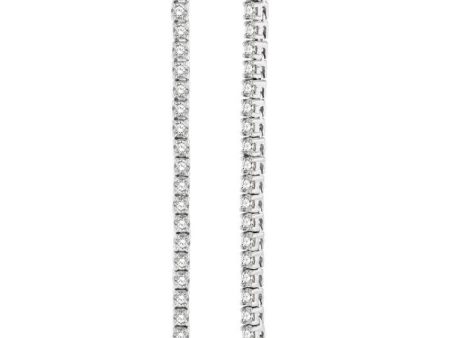 1 1 2 Ctw Single Line Drop Round Cut Diamond Tennis Earring in 14K White Gold Online Hot Sale