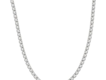 10 ctw Round Cut Diamond Tennis Necklace in 14K White Gold Supply