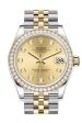 [Customizable] Pre-Owned Rolex Datejust 36mm Two Tone Diamond Bezel 4 Carat For Sale