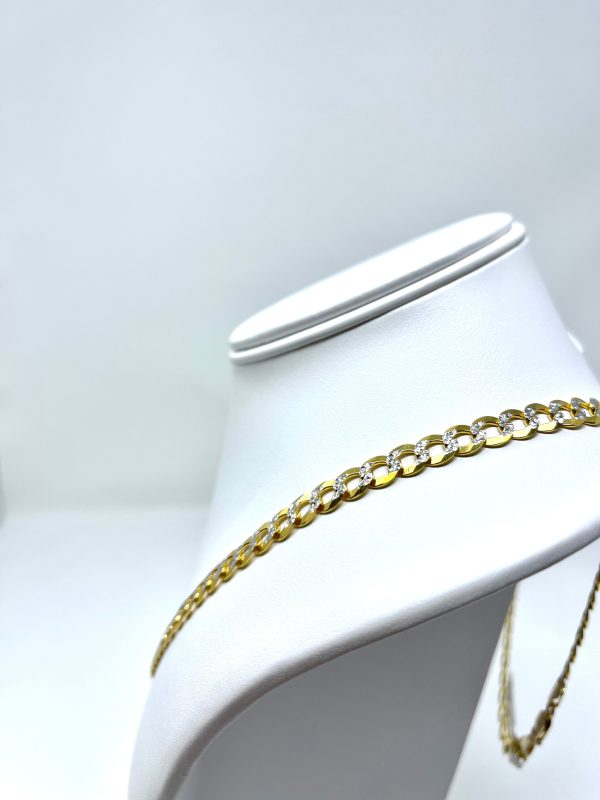 14K 8mm Diamond Cut Solid Curb Chain Discount