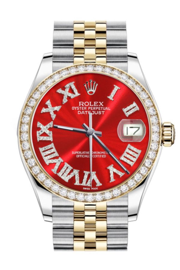 [Customizable] Pre-Owned Rolex Datejust 36mm Two Tone Diamond Bezel 2 Carat For Sale