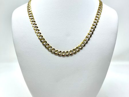 14K 9.5mm Diamond Cut Solid Curb Chain Sale