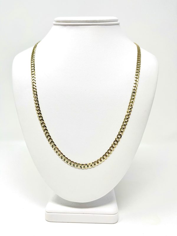 10K 4.5mm Solid Curb Chain Online Sale