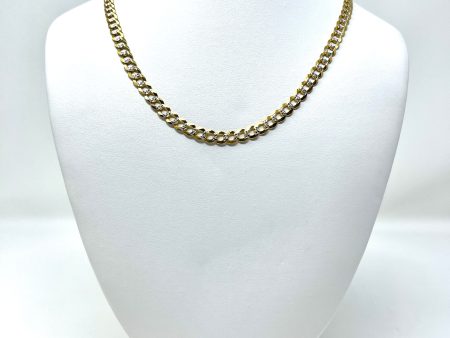 14K 7mm Diamond Cut Solid Curb Chain Sale