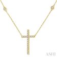 1 2 ctw Cross Pendant Round Cut Diamond Fashion Station Necklace in 10K Yellow Gold Discount