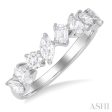 1 1 10 ctw Mixed Shape Diamond Fashion Ring in 14K White Gold Cheap