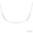 1 1 2 ctw Three Stone Bezel Set Round Cut Diamond Station Necklace in 14K White Gold Hot on Sale