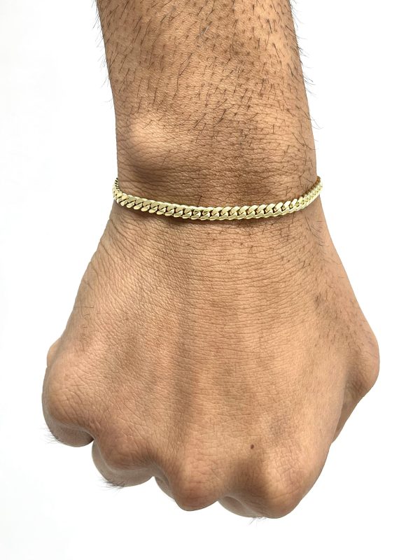 10K 4mm Solid Miami Cuban Bracelet For Cheap