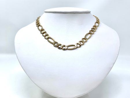 14K 12mm Semi-Solid Figaro Chain For Sale