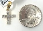 10K 0.25CT Yellow Gold Box Cross Pendant Charm Supply