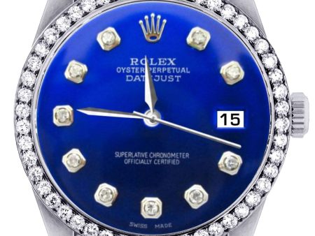 [Customizable] Pre-Owned Rolex Datejust 36mm Stainless Steel Diamond Bezel 4 Carat Cheap