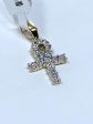 10K 0.40CT Yellow Gold Cross Pendant Charm Online Sale