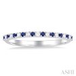 1 0 Ctw Petite 1.35 MM Sapphire and Round Cut Diamond Precious Stack Band in 10K White Gold Online Sale