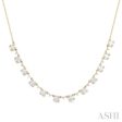 1 1 2 Ctw Fusion Baguette and Round Cut Diamond Halfway Necklace in 14K Yellow Gold Online Hot Sale