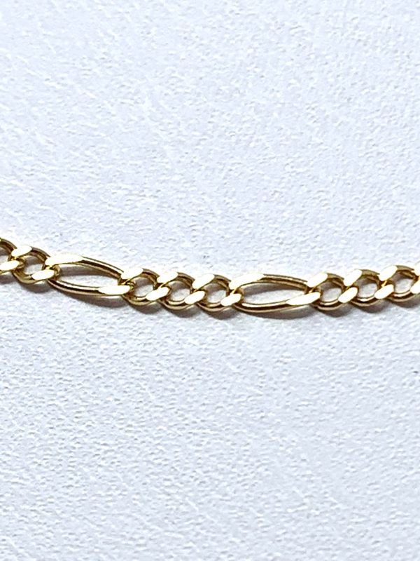 10K 2.5mm Solid Figaro Chain on Sale