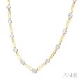 1 1 3 ctw Lovebright Round Cut Diamond Paper Clip Necklace in 14K Yellow and White Gold Fashion