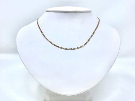 14K 2.5mm Semi-Solid Figaro Chain For Cheap