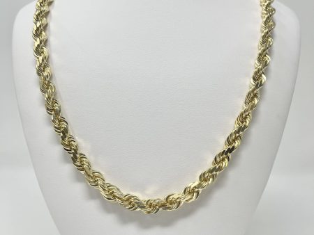 14K 9mm Semi-Solid Diamond Cut Rope Chain For Cheap