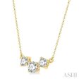 1 1 2 Ctw Three Stone Round Cut Diamond Necklace in 14K Yellow Gold Fashion