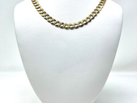 10K 14mm Diamond Cut Solid Curb Chain For Sale