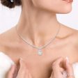 1 ctw Pear Drop Round Cut Diamond Necklace in 14K White Gold Sale