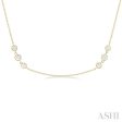 1 1 2 ctw Three Stone Bezel Set Round Cut Diamond Station Necklace in 14K Yellow Gold Online Sale