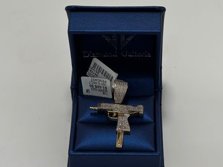 10KT Gold 0.48CT Diamond UZI(GUN) Pendent Sale