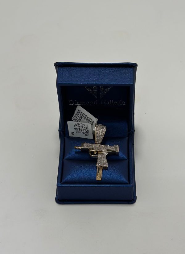 10KT Gold 0.48CT Diamond UZI(GUN) Pendent Sale