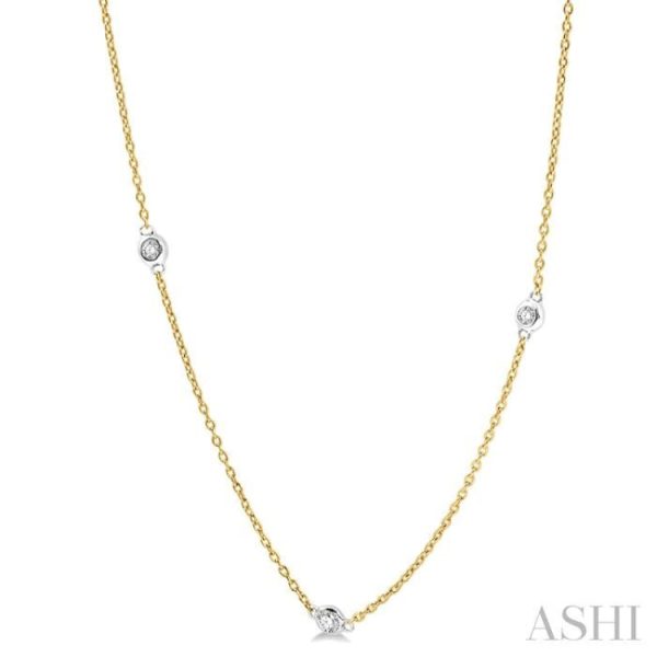 1 2 Ctw Round Cut Diamond Fashion Necklace in 14K Yellow and White Gold Online Hot Sale