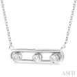 1 10 ctw Paper Clip Bezel Set Round Cut Diamond Fashion Necklace in 14K White Gold Sale