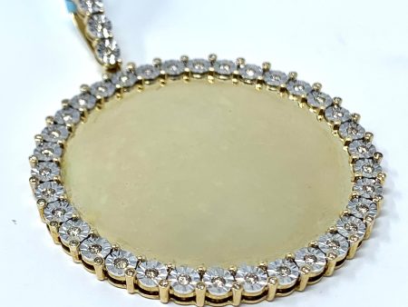 10K 1.12CT Yellow Gold Memory Pendant Charm Hot on Sale