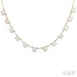 1 1 2 Ctw Fusion Baguette and Round Cut Diamond Halfway Necklace in 14K Yellow Gold Online Hot Sale