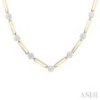 1 1 3 ctw Lovebright Round Cut Diamond Paper Clip Necklace in 14K Yellow and White Gold Fashion