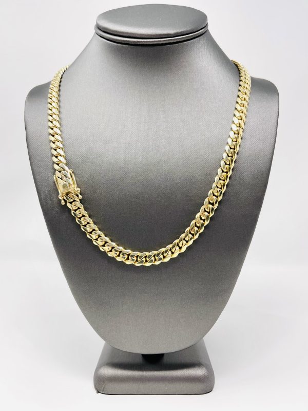 14K 10mm Solid Miami Cuban Chain on Sale