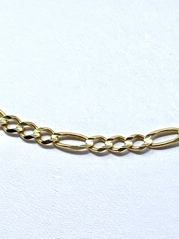 14K 4mm Semi-Solid Figaro Chain Sale