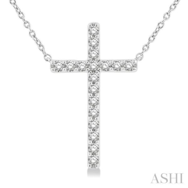 1 2 ctw Cross Pendant Round Cut Diamond Fashion Station Necklace in 10K White Gold Cheap