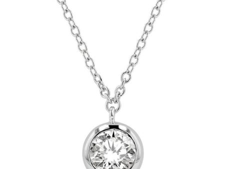 1 2 ctw Round Cut Diamond Necklace in 14K White Gold Online Sale