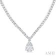 1 ctw Pear Drop Round Cut Diamond Necklace in 14K White Gold Sale