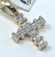 10K 0.25CT Yellow Gold Box Cross Pendant Charm Supply