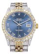 [Customizable] Pre-Owned Iced Out Rolex Datejust 36mm Two Tone 11 Carat Online Hot Sale