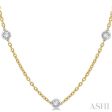 1 1 2 Ctw Round Cut Diamond Fashion Necklace in 14K Yellow and White Gold Sale