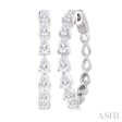 1 1 2 ctw East West Pear Shape Diamond Fashion Hoop Earring in 14K White Gold Discount