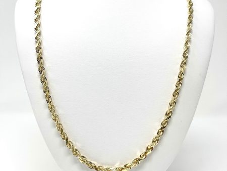 10K 8mm Semi-Solid Diamond Cut Rope Chain Sale