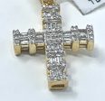 10K 0.25CT Yellow Gold Box Cross Pendant Charm Supply