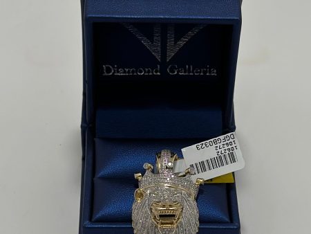 10KT Gold with 0.93CT Diamond lion head Pendent Online Hot Sale